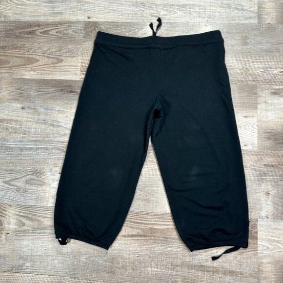 New The Limited Y2K Low Rise Black Cropped Sweatpants Size Large Vintage - Picture 8 of 11